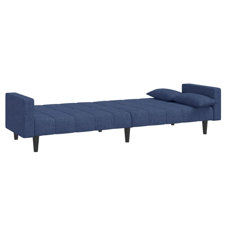 Slaapbank 2-Zits Met 2 Kussens Stof Blauw