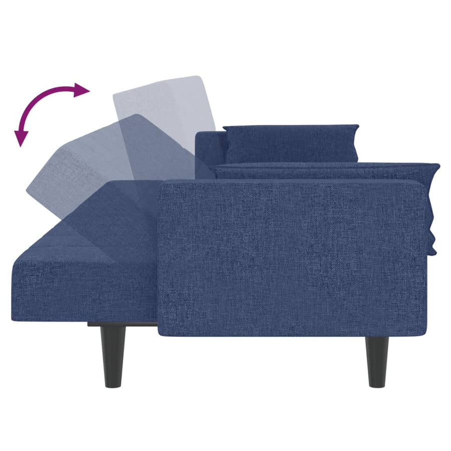 Slaapbank 2-Zits Met 2 Kussens Stof Blauw