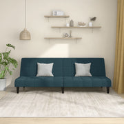 Slaapbank 2-zits fluweel blauw 200x84.5x69 cm