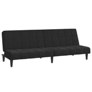 Slaapbank 2-zits fluweel zwart 200x84.5x69 cm