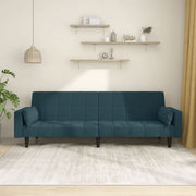 Slaapbank 2-zits fluweel blauw 220x84.5x69 cm