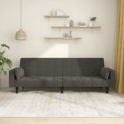 Slaapbank 2-zits fluweel donkergrijs 220x84.5x69 cm