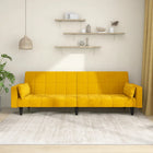 2-seater sofa bed with 2 cushions velvet yellow