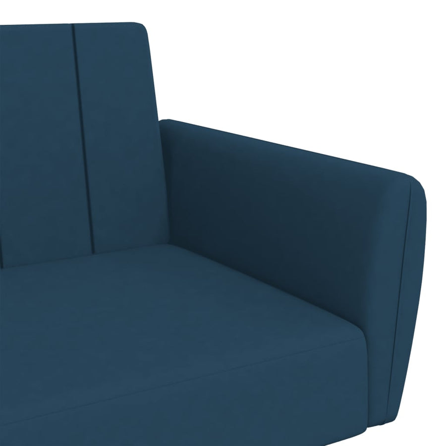Slaapbank 2-Zits Fluweel Blauw