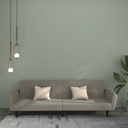 Slaapbank 2-zits fluweel lichtgrijs 220x84.5x69 cm