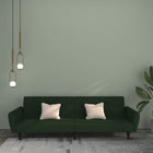 2-seater velvet sofa bed dark green