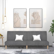 Sofa bed 2-seater fabric light grey