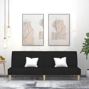 Sofa bed 2-seater fabric black