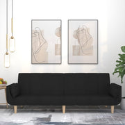 Slaapbank 2-zits stof zwart 220x84.5x69 cm