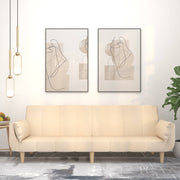Slaapbank 2-zits crèmekleurig stof 220x84,5x69 cm