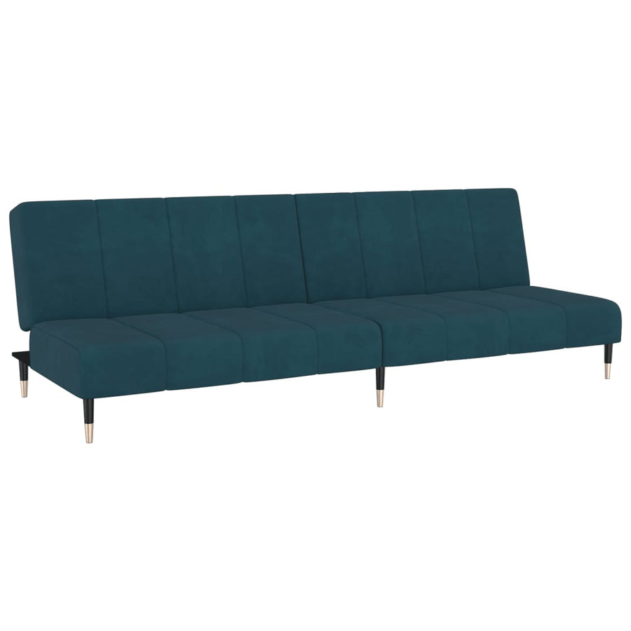 Slaapbank 2-Zits Fluweel Blauw Zonder armleuning