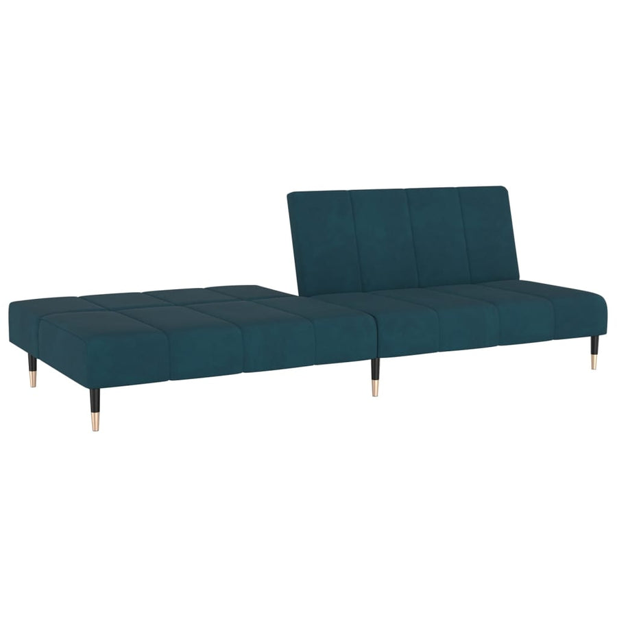 Slaapbank 2-Zits Fluweel Blauw Zonder armleuning