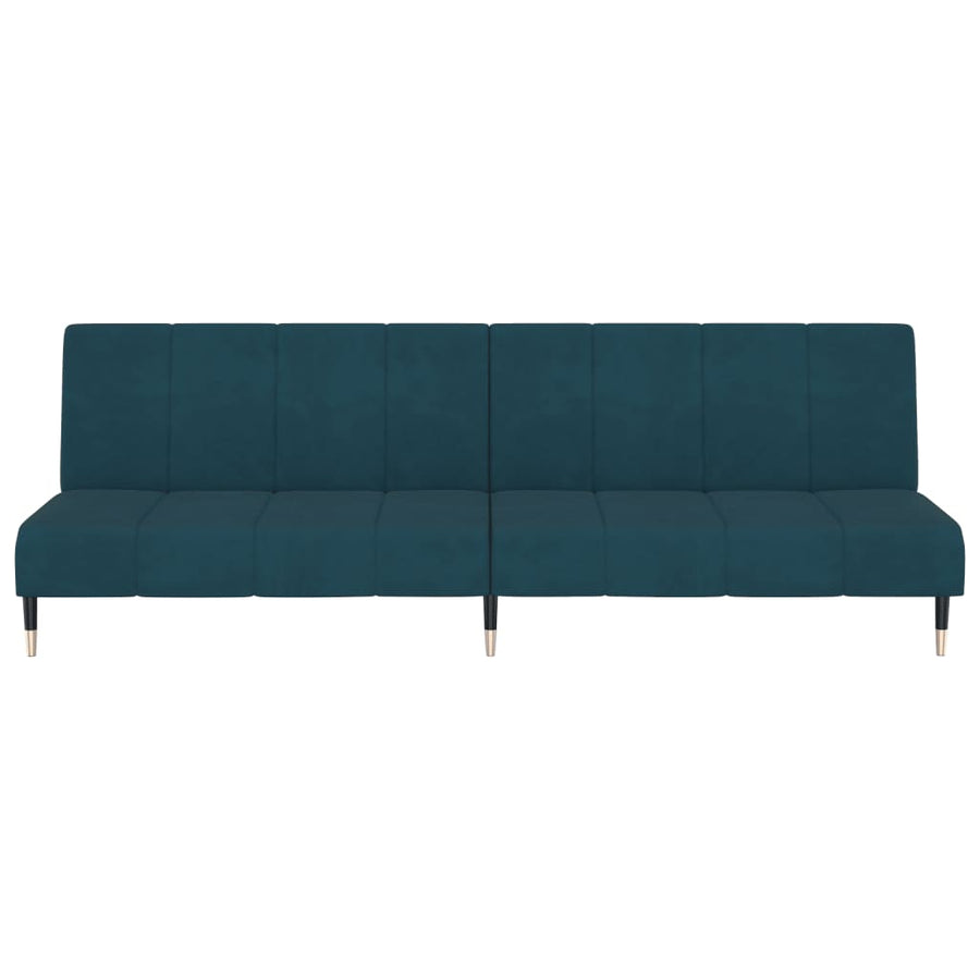 Slaapbank 2-Zits Fluweel Blauw Zonder armleuning