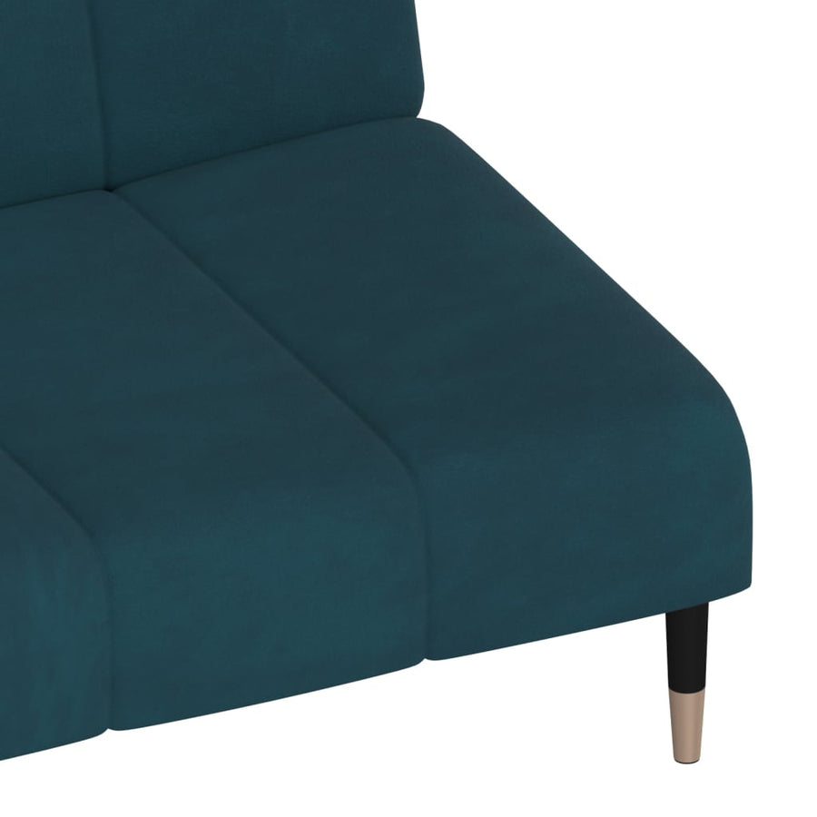 Slaapbank 2-Zits Fluweel Blauw Zonder armleuning