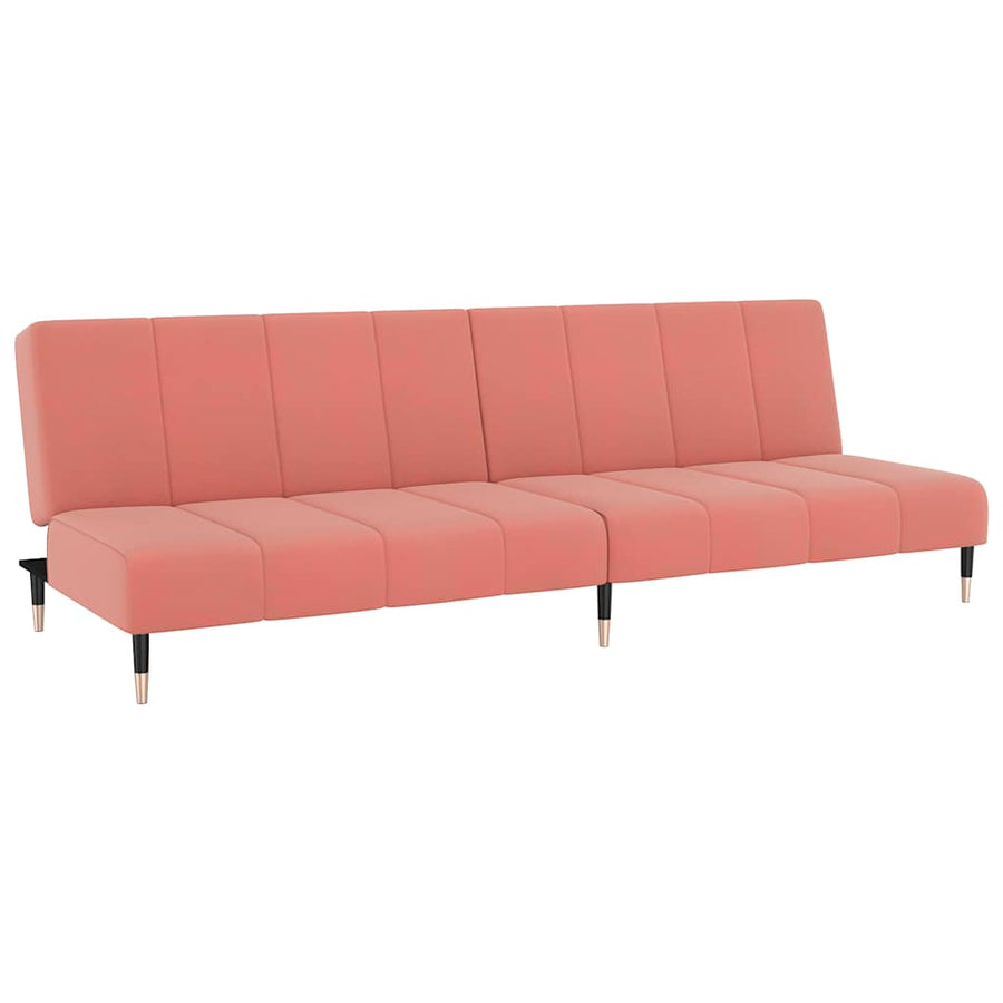Slaapbank 2-zits fluweel roze