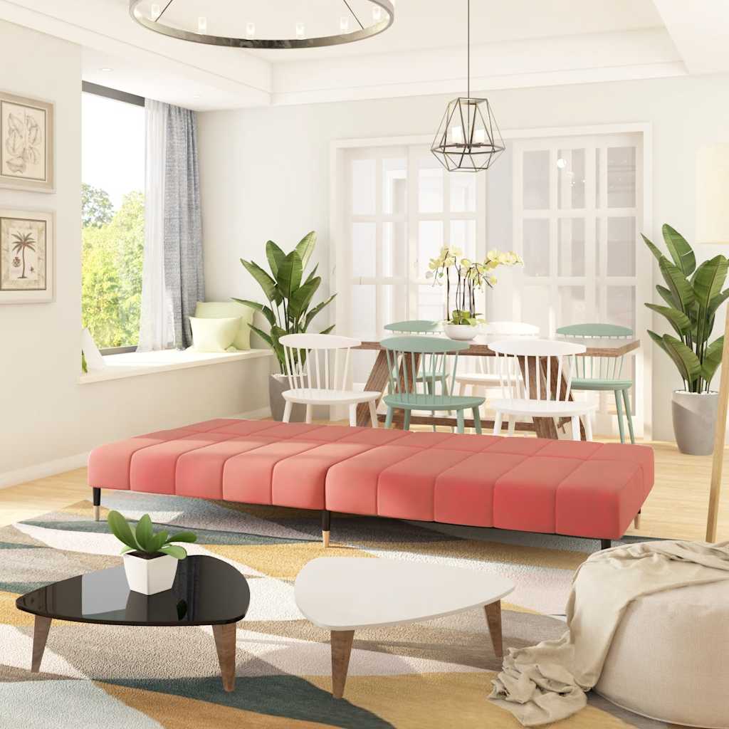 Slaapbank 2-zits fluweel roze