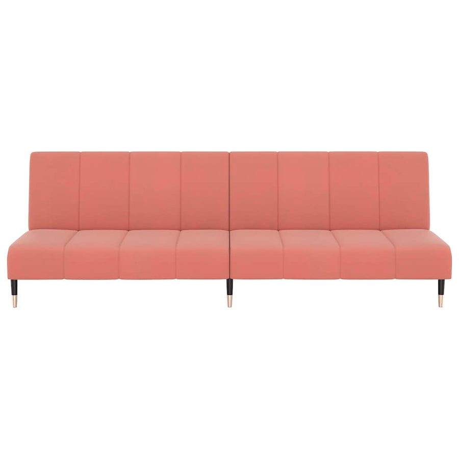 Slaapbank 2-zits fluweel roze