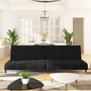 Slaapbank 2-zits 200x84.5x69 cm fluweel zwart