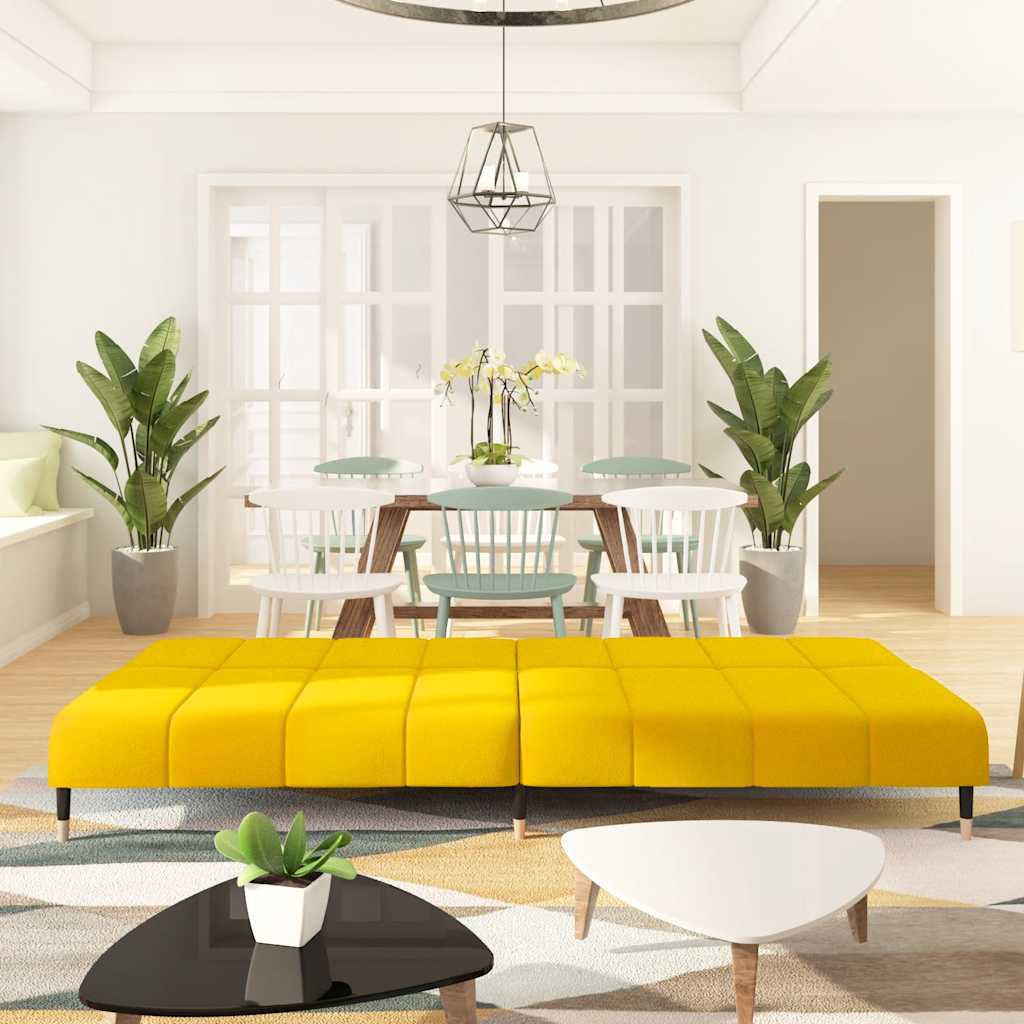 Slaapbank 2-Zits Fluweel Geel