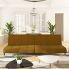 Slaapbank 2-zits fluweel bruin 200x84x69 cm