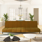 Slaapbank 2-zits fluweel bruin 200x84x69 cm