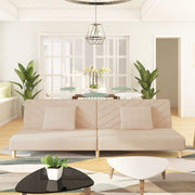 2-seater sofa bed with 2 cushions, cream fabric
