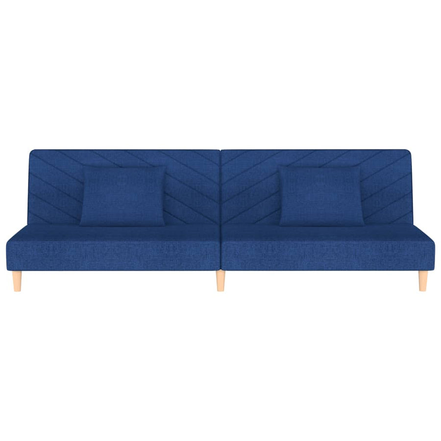 Slaapbank 2-Zits Met 2 Kussens Stof Blauw