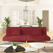 Slaapbank 2-Zits Met 2 Kussens Stof Wijnrood