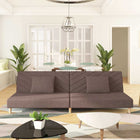 2-seater sofa bed with 2 cushions fabric taupe