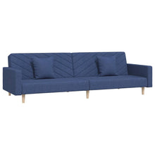 Slaapbank 2-zits met 2 kussens stof blauw