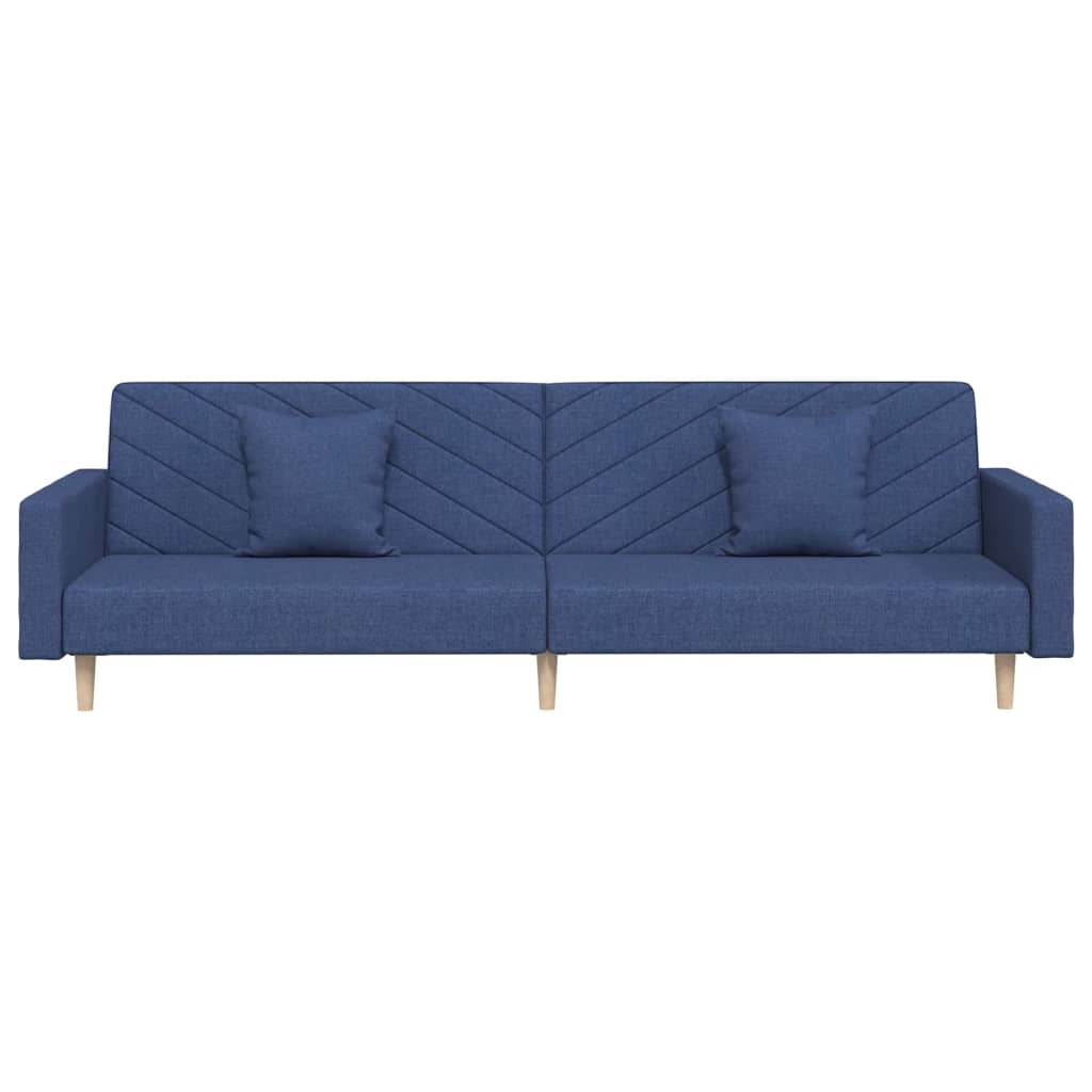 Slaapbank 2-zits met 2 kussens stof blauw