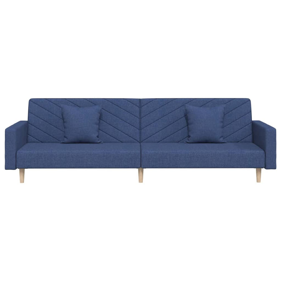 Slaapbank 2-zits met 2 kussens stof blauw