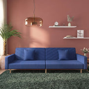 Slaapbank 2-zits stof blauw