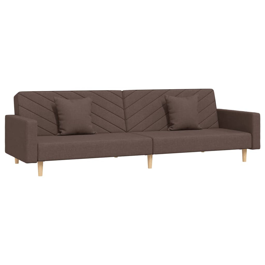 Slaapbank 2-Zits Met 2 Kussens Stof Taupe Met armleuning
