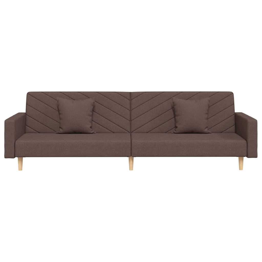 Slaapbank 2-Zits Met 2 Kussens Stof Taupe Met armleuning