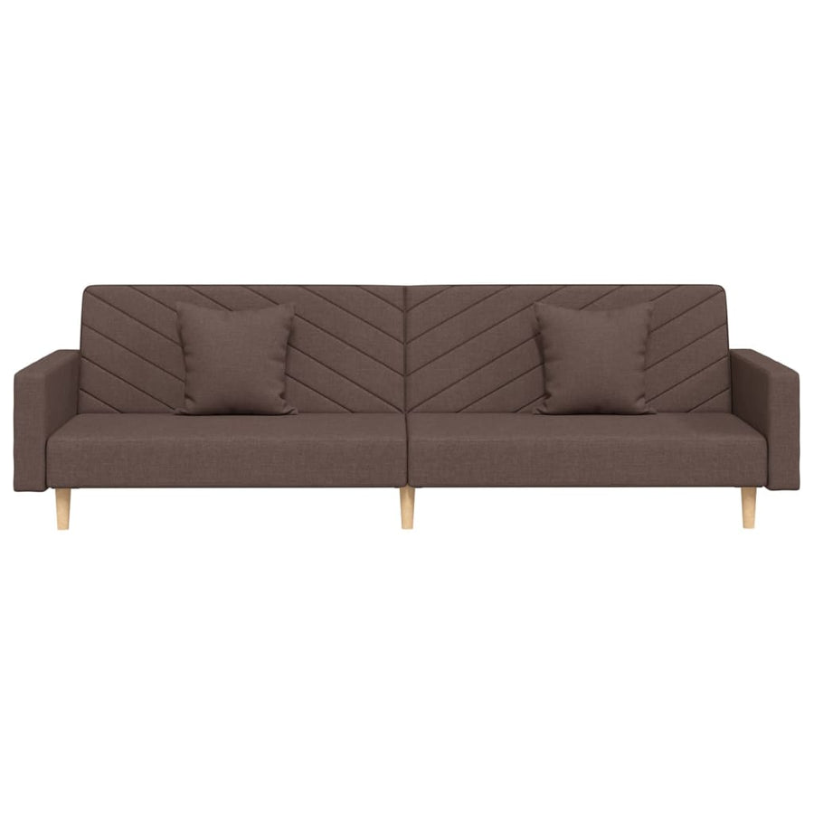 Slaapbank 2-Zits Met 2 Kussens Stof Taupe Met armleuning