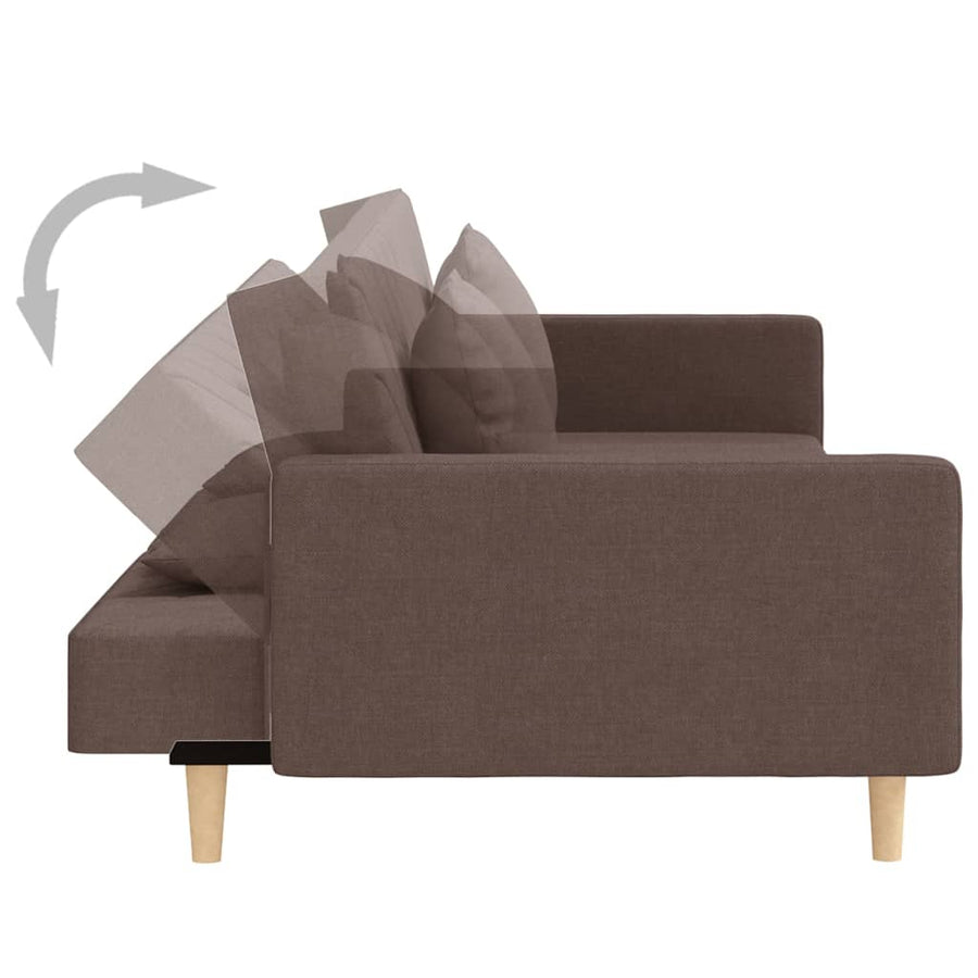 Slaapbank 2-Zits Met 2 Kussens Stof Taupe Met armleuning