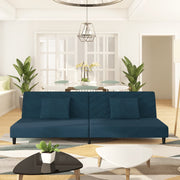 Slaapbank 2-zits fluweel blauw 200x84x69 cm
