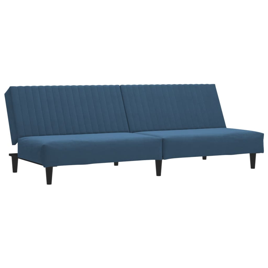 Slaapbank 2-Zits Fluweel Blauw Zonder armleuning