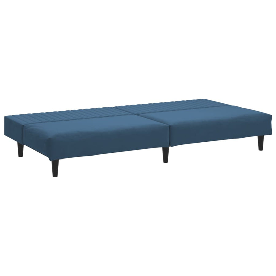 Slaapbank 2-Zits Fluweel Blauw Zonder armleuning