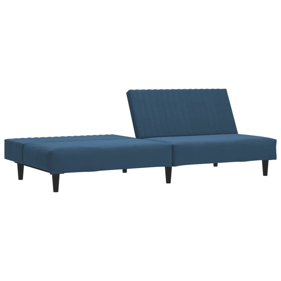 Slaapbank 2-Zits Fluweel Blauw Zonder armleuning
