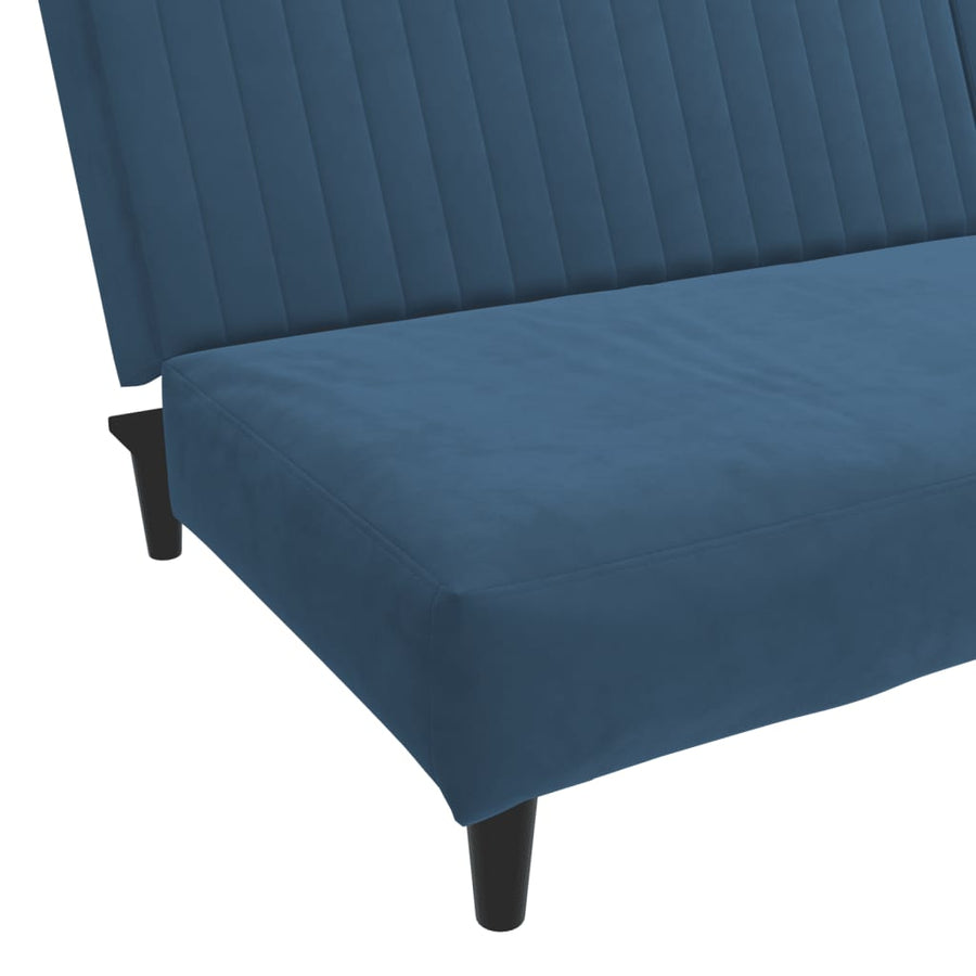 Slaapbank 2-Zits Fluweel Blauw Zonder armleuning