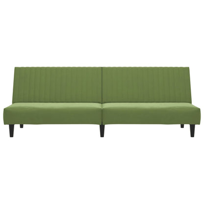 Slaapbank 2-Zits Fluweel Lichtgroen Zonder armleuning
