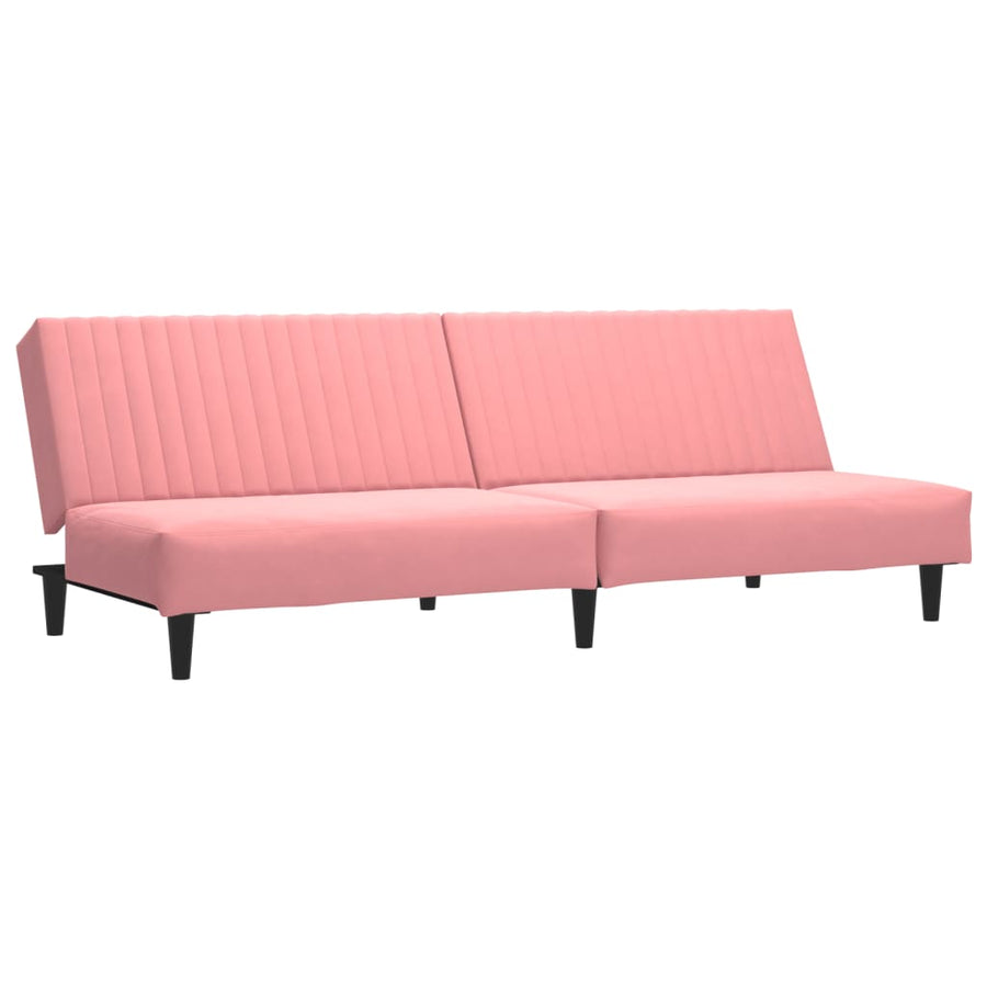 Slaapbank 2-Zits Fluweel Roze Zonder armleuning