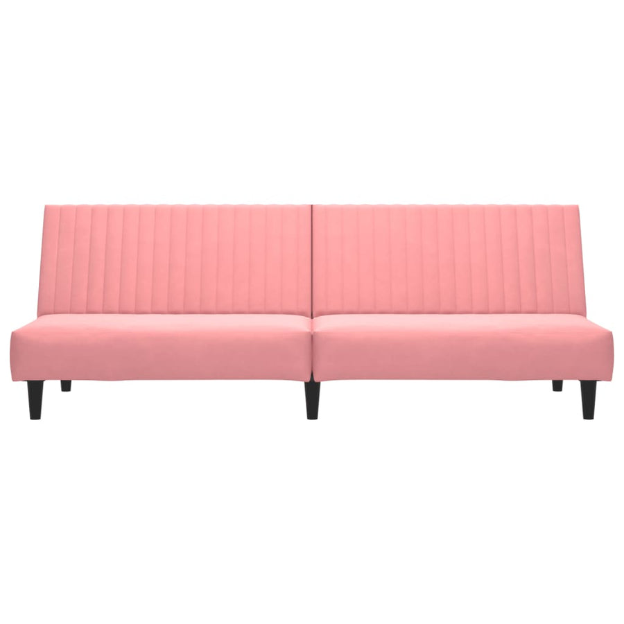 Slaapbank 2-Zits Fluweel Roze Zonder armleuning