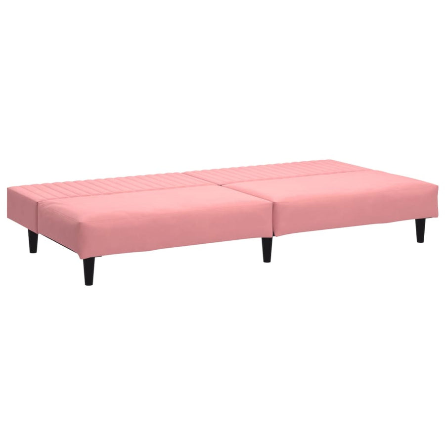Slaapbank 2-Zits Fluweel Roze Zonder armleuning