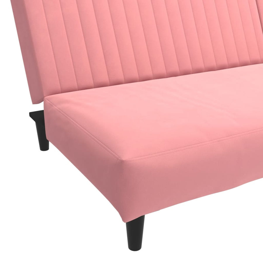 Slaapbank 2-Zits Fluweel Roze Zonder armleuning