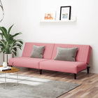 2-seater velvet sofa bed pink