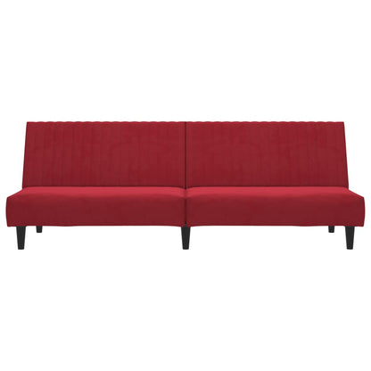 Slaapbank 2-Zits Fluweel Wijnrood Zonder armleuning