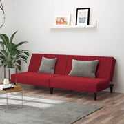 Slaapbank 2-zits 200x84.5x69 cm fluweel wijnrood